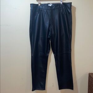 Womens Good American Faux Leather Pants Plus Size
